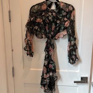 Gorgeous Gold/Black floral romper size 1 Zimmermann